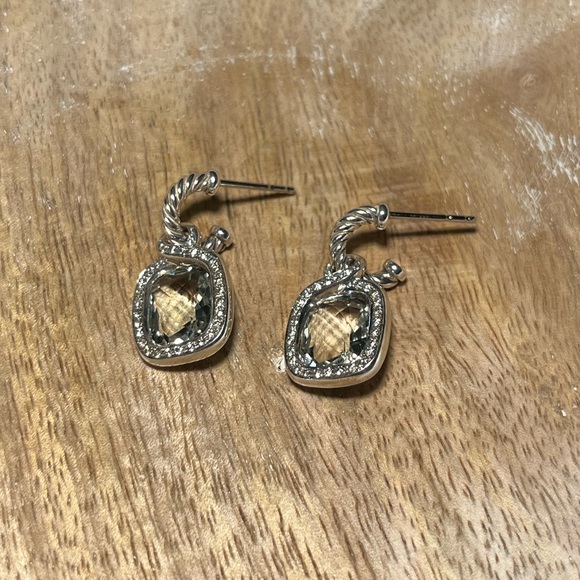 David Yurman Prasiolite & Diamond Labyrinth Drop Earrings - Picture 5 of 16